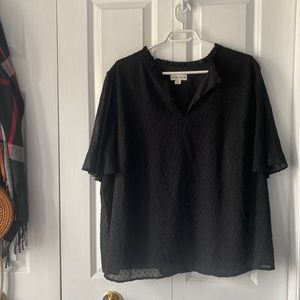 Black formal flowing top, plus size